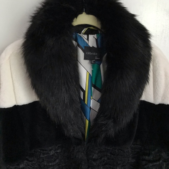 CeLeste by Bibhu fur cape black and white - Picture 11 of 13